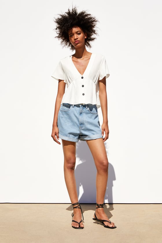 zara buttoned top