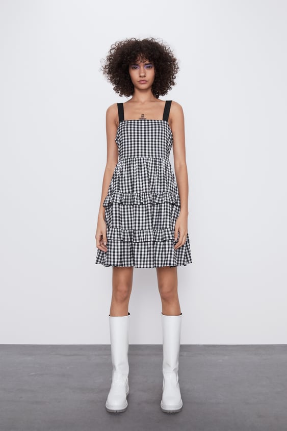 gingham plaid dress de Zara sur SCANDALOOK