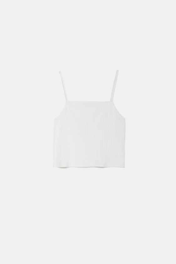 ribbed tank top de Zara sur SCANDALOOK