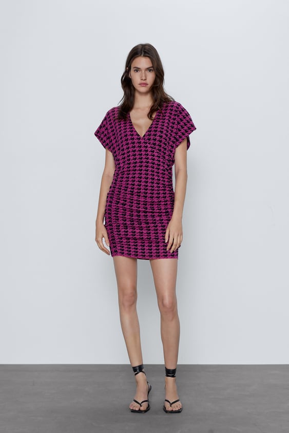 houndstooth dress de Zara sur SCANDALOOK