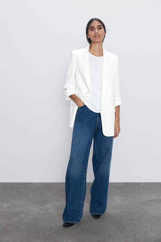 rolled up sleeve jacket de Zara sur SCANDALOOK