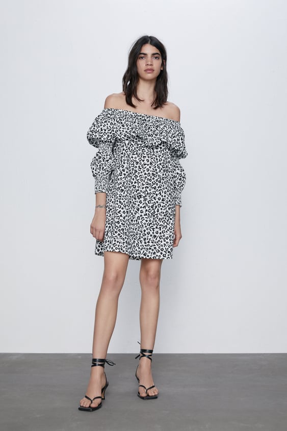 printed poplin dress de Zara sur SCANDALOOK