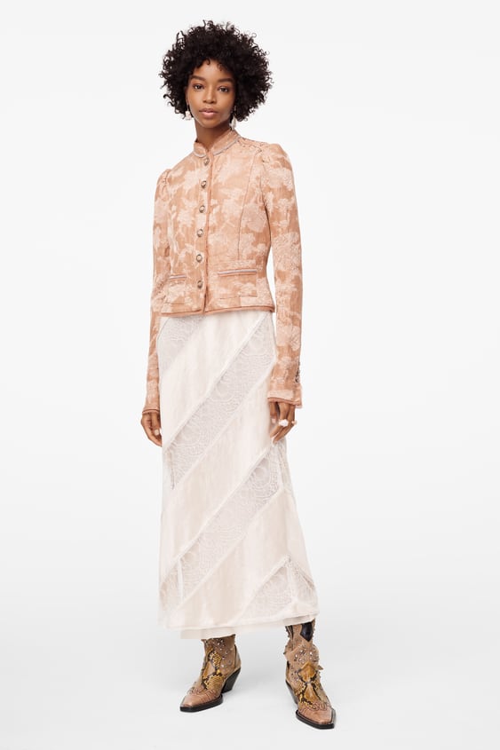 limited edition jacquard jacket de Zara sur SCANDALOOK