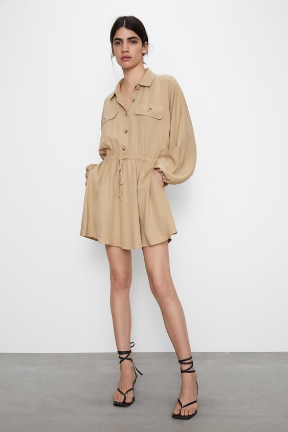 flowing dress with lapels de Zara sur SCANDALOOK