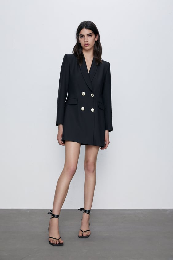 cross breasted long jacket de Zara sur SCANDALOOK