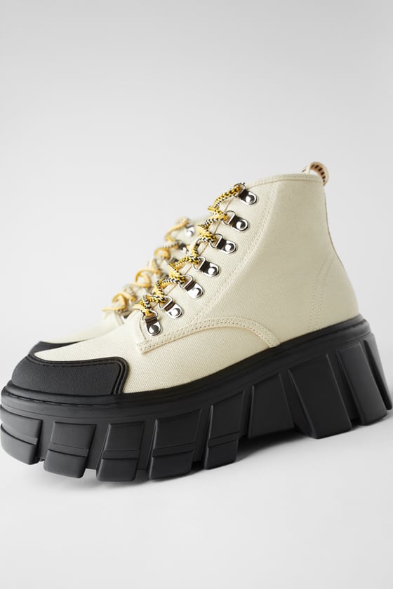 zara thick soled ankle boots