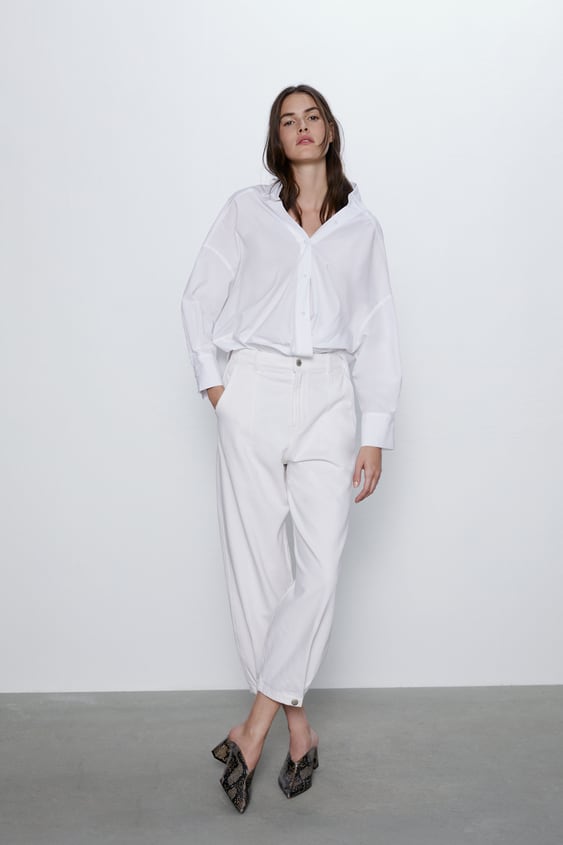 poplin shirt with bow de Zara sur SCANDALOOK