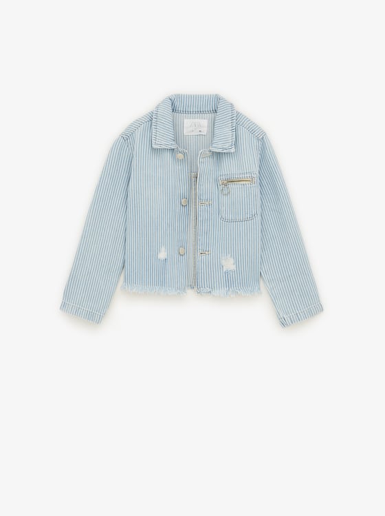 frayed denim jacket zara