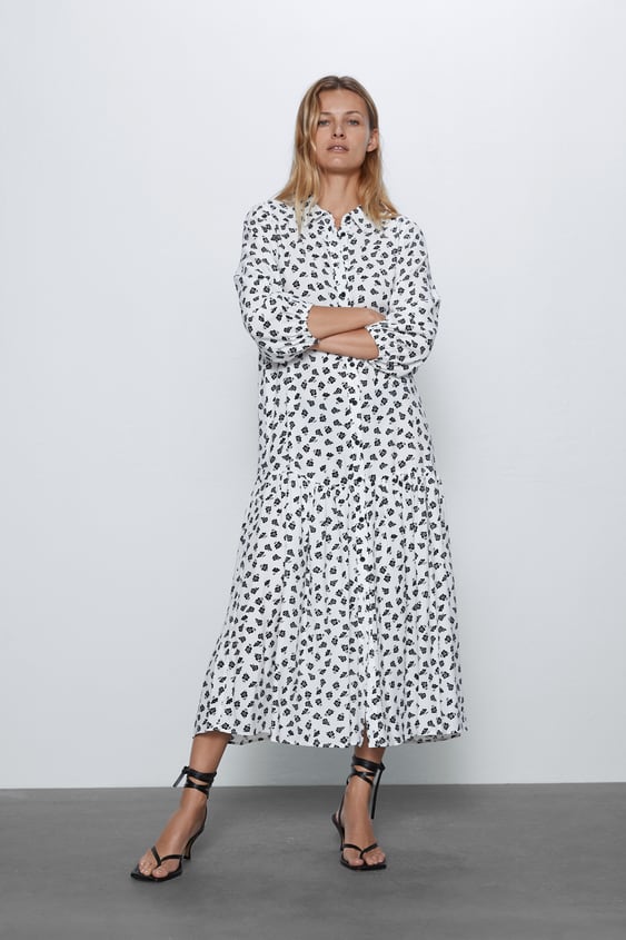 dress with floral print de Zara sur SCANDALOOK