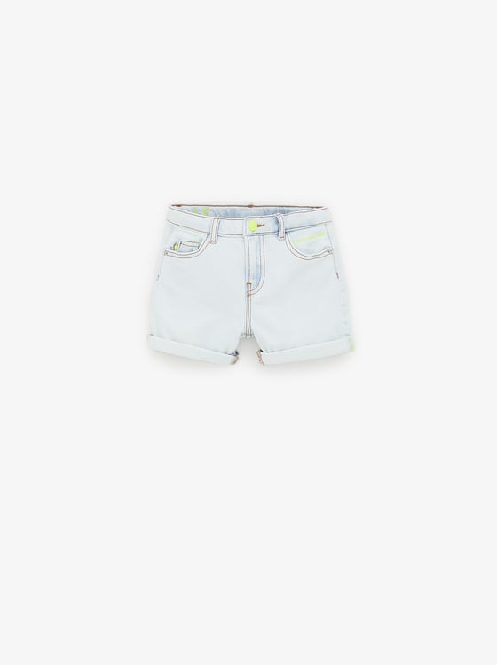 neon denim bermuda shorts de Zara sur 