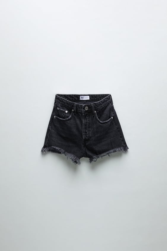 frayed high-waisted denim shorts de 