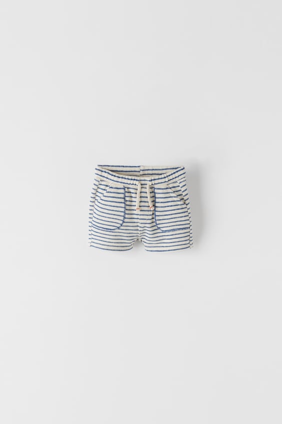 zara striped shorts