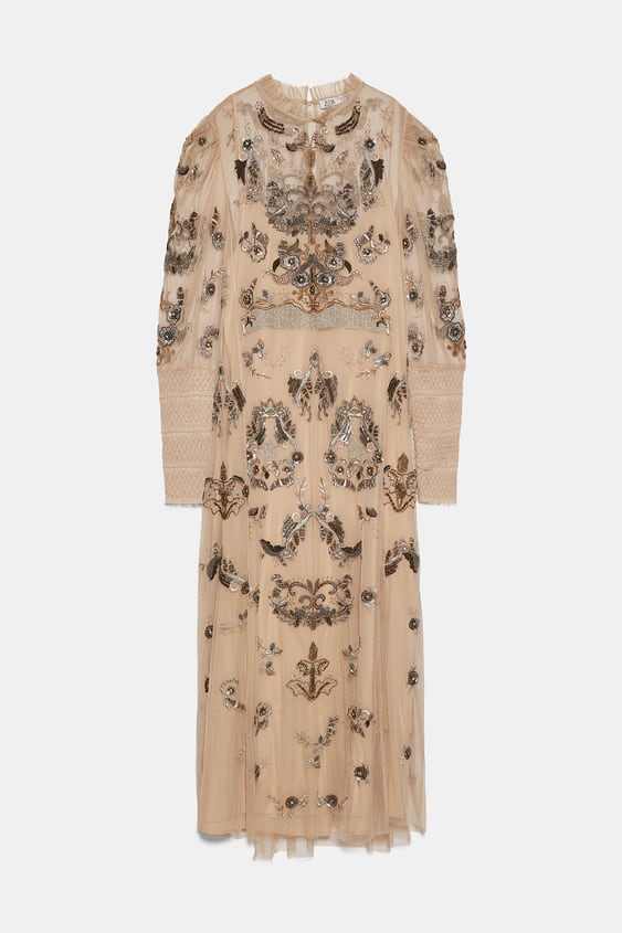 embroidered glassware dress de Zara sur SCANDALOOK