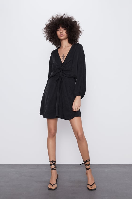 satin draped dress de Zara sur SCANDALOOK