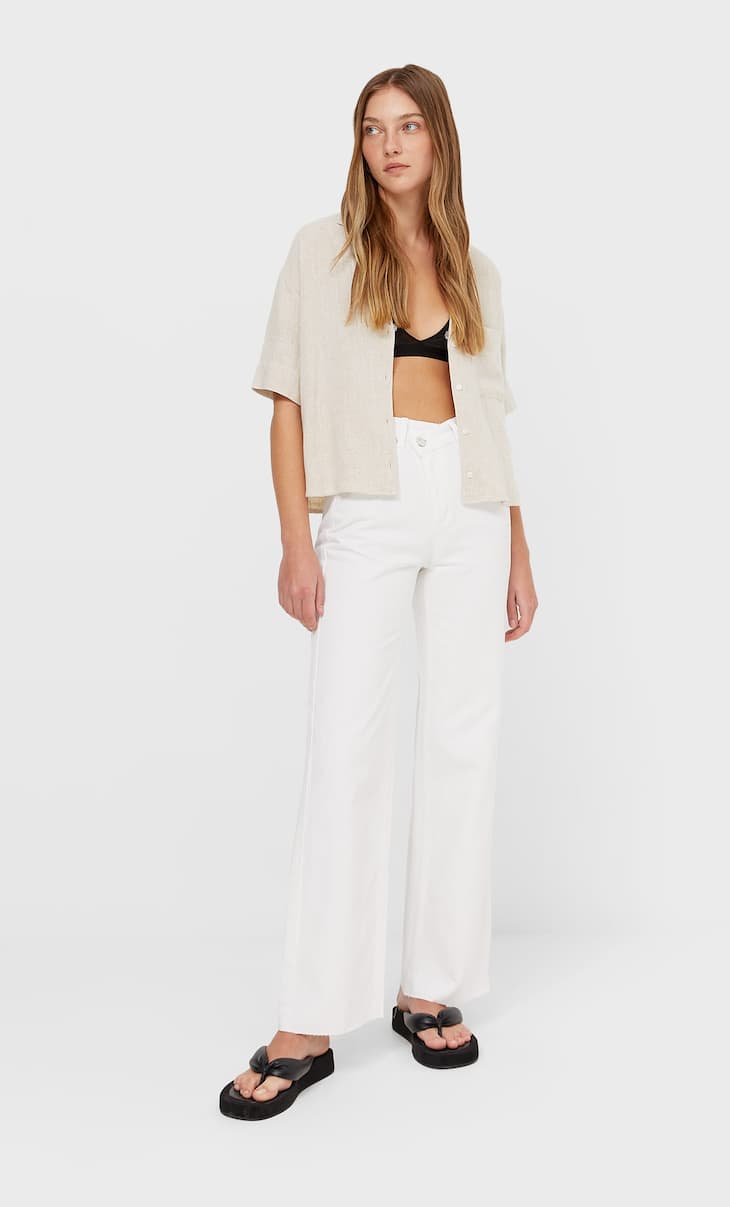 asymmetric waist straight jeans de Stradivarius sur SCANDALOOK